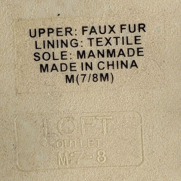 LOFT Fuzzy Faux Fur Double Strap Slippers (Size: M 7-8) - Picture 7 of 7
